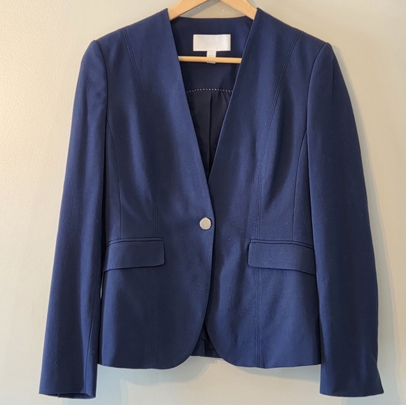 Hugo Boos Jafalea Wool Women's Navy Professional Casual Blazer Size US 6 - Picture 4 of 11